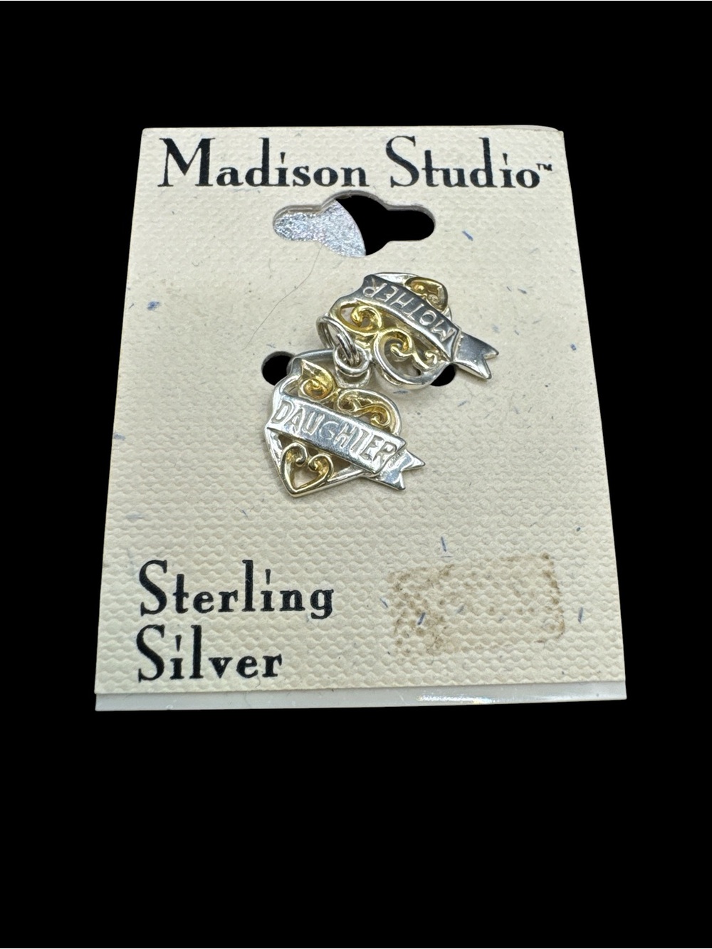 Vintage NOS Sterling Silver Madison Studio Mother Daughter Charm Set Matching